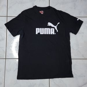 Puma Logo White on Black Shirt